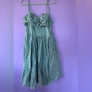 Charming Green and Red Polka Dot Kids Dress